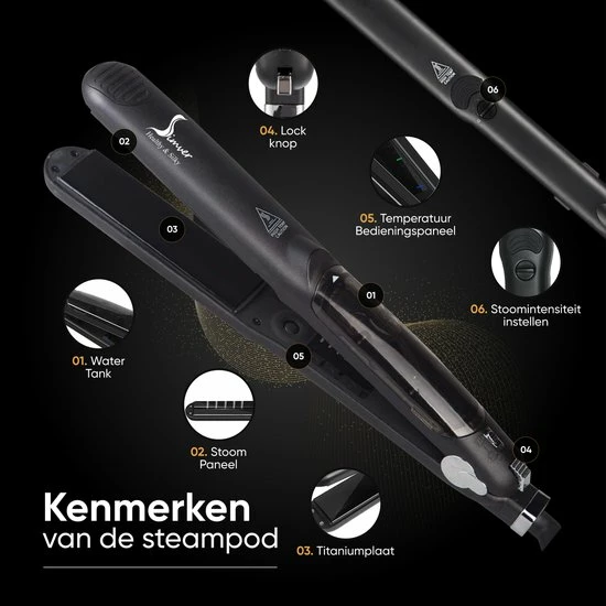 Simver Professionele Steampod 3.0 - Professionele Stoom Stijltang - Stijltang - Krultang - Cadeautip - Kerstcadeau 10 Simver Professionele Steampod 3.0 - Professionele Stoom Stijltang - Stijltang - Krultang - Cadeautip - Kerstcadeau - Afbeelding 10