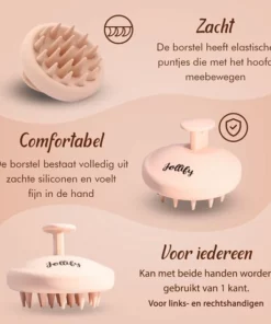 Jollify® SH2 - Premium Siliconen Haarborstel - Shampoo Brush - Scalp Massager - Massage - No Dandruff - Flaky Brush - Hair Brush - Hairbrush - Haarverzorging - Anti Roos - Haargroei - Gezonde Hoofdhuid - Scrub - Beige -NIVEA Shop 550x550 936