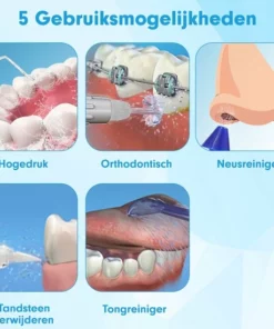 DEN-T® Waterflosser PRO V500 - 300ML - 5 Standen - 10 Opzetstukjes - Monddouche - Flosapparaat - Wit - -NIVEA Shop 550x550 966