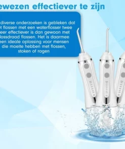 DEN-T® Waterflosser PRO V500 - 300ML - 5 Standen - 10 Opzetstukjes - Monddouche - Flosapparaat - Wit - -NIVEA Shop 550x550 970