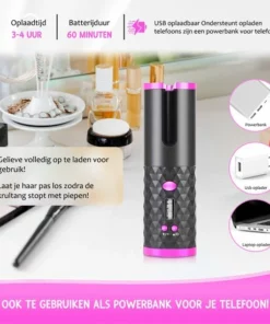 Automatische Krultang - Inclusief Gratis Borstel, 2 Haarclipjes, Kam En Reisetui - Draadloze Haarkruller- Rock&Rose -NIVEA Shop 550x550 977