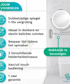 Personal Care Make Up Spiegel Met Led Verlichting - 10X Vergroting - Wandspiegel Rond - Scheerspiegel Wandmodel - Badkamer - Douche - Chroom -NIVEA Shop 550x550 997