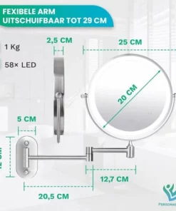 Personal Care Make Up Spiegel Met Led Verlichting - 10X Vergroting - Wandspiegel Rond - Scheerspiegel Wandmodel - Badkamer - Douche - Chroom -NIVEA Shop 550x550 998