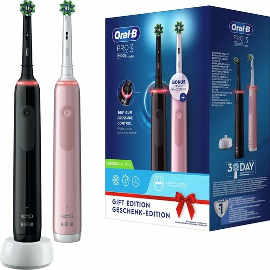 Oral B Oral-B Pro 3 - 3900 - Zwarte En Roze - Elektrische Tandenborstel 6 Oral B Oral-B Pro 3 - 3900 - Zwarte En Roze - Elektrische Tandenborstel - Afbeelding 6