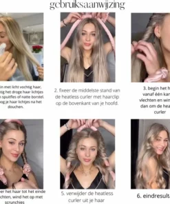 Heatless Curls- Heatless Hair Curls- Haarrollers- Krullen Zonder Hitte-persoonlijke Verzorging- Heatless Curls Met Scrunchies En Haarclip-roze -NIVEA Shop 550x552 2