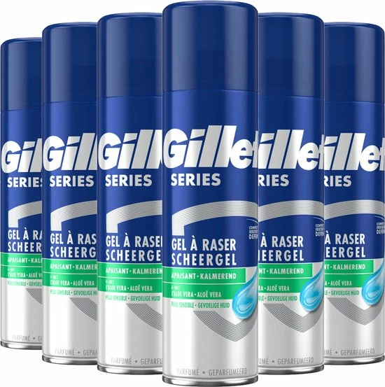 Gillette Series Gevoelige Huid Scheergel Mannen - 6x200ml Voordeelverpakking 1 Gillette Series Gevoelige Huid Scheergel Mannen - 6x200ml Voordeelverpakking