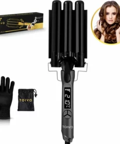 Toivo Wafeltang PRO Care+ - Incl. Opbergtas - Tri-Blade Technologie – 25MM - Golvenkrultang – Wave Krultang – Waver