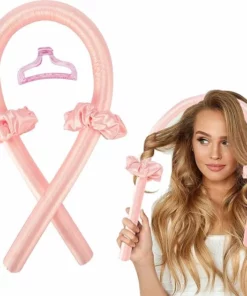 Heatless Curls- Heatless Hair Curls- Haarrollers- Krullen Zonder Hitte-persoonlijke Verzorging- Heatless Curls Met Scrunchies En Haarclip-roze