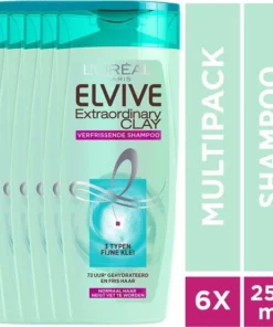 L’Oréal Paris Elvive Extraordinary Clay Shampoo 6 X 250 Ml - Normaal Tot Vet Haar - Voordeelverpakking -NIVEA Shop 550x554 11