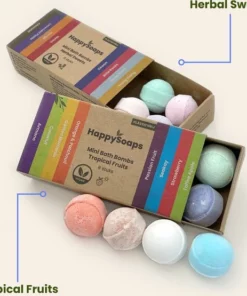 HappySoaps Mini Bath Bombs - Tropical Fruits - 8 Bruisballen In Verschillende Tropische Geuren - 100% Plasticvrij, Vegan & Natuurlijk -NIVEA Shop 550x555 8