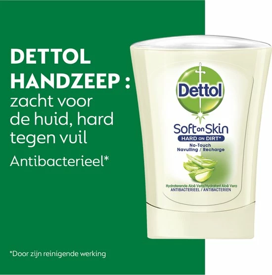 Dettol Handzeep No Touch Navulling - Antibacterieel - Aloe Vera - 250 Ml X5 2 Dettol Handzeep No Touch Navulling - Antibacterieel - Aloe Vera - 250 Ml X5 - Afbeelding 2