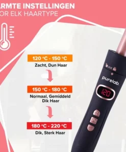 Purelab 6-in-1 Keramische Krultang - Haarkruller Met Opzetstukken - Incl. Handschoen En Haarclips - Curling Iron - 120-220°C 10 Purelab 6-in-1 Keramische Krultang - Haarkruller Met Opzetstukken - Incl. Handschoen En Haarclips - Curling Iron - 120-220°C -NIVEA Shop 550x558 7