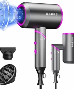 BAESS Föhn Met Diffuser - Haardroger Inklapbaar - Ionische Föhn - 3 Standen - Reis Fohn - Mannen & Vrouwen