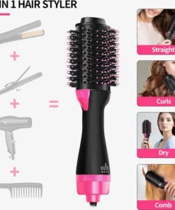 Van Den Brink Retail Föhnborstel 3-in-1 Keramische Magic Hair-Brush - Föhnen Stijlen Krullen - Lang Haar - Roze/zwart -NIVEA Shop 550x562 8