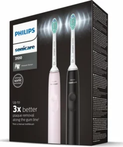 Philips Sonicare Series 3100 HX3675/15 - Elektrische Tandenborstel - Zwart & Roze - Duopack -NIVEA Shop 550x564 3