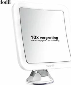 Melodii ML10X - Make Up Spiegel Met LED Verlichting - Scheerspiegel - 10x Vergroting - Met Tru-Daylight Verlichting - Voor Hem En Voor Haar