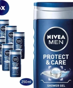 NIVEA MEN Protect & Care - 6 X 250 Ml - Voordeelverpakking - Douchegel