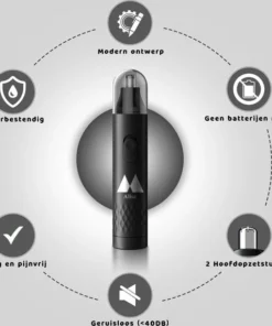 Allsa Neushaartrimmer - Neustrimmer Mannen - Oortrimmer - USB Oplaadbaar - Ruis Onderdrukking 40db - Krachtige Motor - Verzwaard - Zwart -NIVEA Shop 550x572 2
