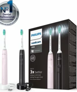 Philips Sonicare Series 3100 HX3675/15 - Elektrische Tandenborstel - Zwart & Roze - Duopack