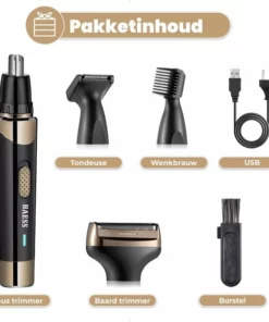 BAESS 4-in-1 Neustrimmer - Oplaadbaar – Oor/wenkbrauw Trimmer – Baardtrimmer - Neushaartrimmer - Mannen & Vrouwen -NIVEA Shop 550x579 7