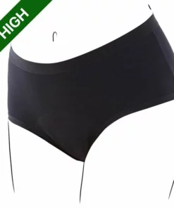 Bamboozy Menstruatie Ondergoed 4-laags Hoge Taille High Waist Corrigerend Maat M 38-40 Zwart Period Underwear Duurzaam Menstrueren Incontinentie Zero Waste Madelief