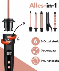 VAIVE 6-in-1 Stijltang & Krultang Met Opzetstukken - Haarkruller - Curling Iron -NIVEA Shop 550x585 3