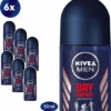 NIVEA MEN Dry Impact Deodorant Roller - 6 X 50 Ml - Voordeelverpakking