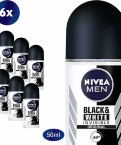 NIVEA MEN Black & White Invisible Original - 6 X 50 Ml - Voordeelverpakking - Deodorant Roller -NIVEA Shop 550x593 2