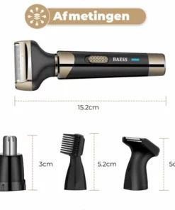BAESS 4-in-1 Neustrimmer - Oplaadbaar – Oor/wenkbrauw Trimmer – Baardtrimmer - Neushaartrimmer - Mannen & Vrouwen -NIVEA Shop 550x607 3