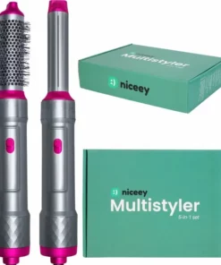 Niceey Föhnborstel - 5-in-1 Set - Stijlborstel - Multistyler Airwrap - Krultang Met Opzetstukken - Haardroger Met Borstel - Krulborstel - Haarborstel -NIVEA Shop 550x611 1