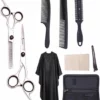 Fritzline© Professionele Kappersschaar Set | 9 Delig | Kappersset | Inclusief Kappersmantel