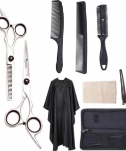 Fritzline© Professionele Kappersschaar Set | 9 Delig | Kappersset | Inclusief Kappersmantel