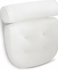 Bathr Luxe Waterdicht Badkussen Met Zuignappen - Ergonomische Nekkussen Voor In Bad - Antislip - Wit