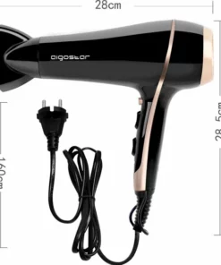 Aigostar Lora 33LNK - Ionische Föhn 2400 Watt|Haardroger Met Diffuser, Zwart, DC -NIVEA Shop 550x627 1