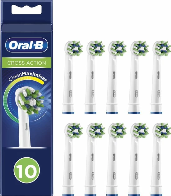 Oral B Oral-B CrossAction - Met CleanMaximiser-technologie - Opzetborstels - 10 Stuks - Brievenbusverpakking 1 Oral B Oral-B CrossAction - Met CleanMaximiser-technologie - Opzetborstels - 10 Stuks - Brievenbusverpakking