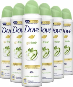 Dove Go Fresh Anti-transpirant Deodorant Spray Cucumber - 6 X 150 Ml - Voordeelverpakking