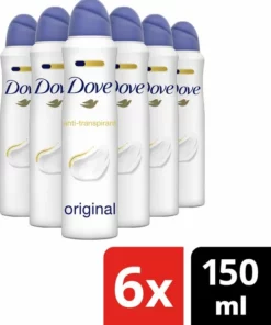 Dove Original Anti-transpirant Deodorant Spray - 6 X 150 Ml - Voordeelverpakking -NIVEA Shop 550x667 1