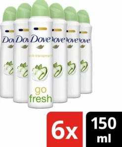 Dove Go Fresh Anti-transpirant Deodorant Spray Cucumber - 6 X 150 Ml - Voordeelverpakking -NIVEA Shop 550x667 2