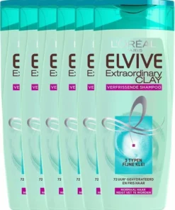 L’Oréal Paris Elvive Extraordinary Clay Shampoo 6 X 250 Ml - Normaal Tot Vet Haar - Voordeelverpakking -NIVEA Shop 550x670 1