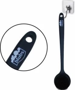 Blubs® – Badborstel – Dry Brush – Rug Scrubber – Lichaamsborstel – Rugborstel Douche Met Steel – Huidborstel – Rugborstel Kunststof – Badborstel Met Steel – Doucheborstel Met Steel – Siliconen Borstel – Droogborstel – Massage – Zwart -NIVEA Shop 550x670 2