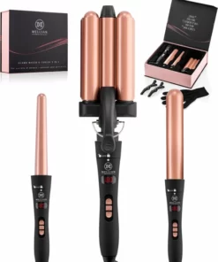 Mellian Wafeltang - 3-delige Krultang - Inclusief 2 Extra Opzetstukken