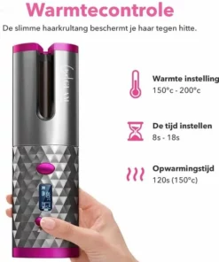 CURLGLAM® Automatische Krultang - Draadloos - USB Oplaadbaar - Black -NIVEA Shop 550x688 3