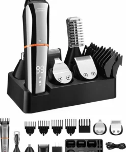V-Goods Professionele 6 In 1 Baardtrimmer Voor Mannen/Heren - Inclusief 5 Opzetstukken + Houder - Neustrimmer - Oortrimmer - Bodygroomer - 100% Waterdicht - Tondeuse