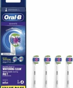 Oral B Oral-B 3D White - Met CleanMaximiser-technologie - Opzetborstels - 4 Stuks -NIVEA Shop 550x728 1