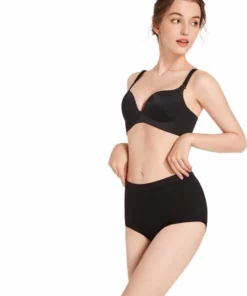 Bamboozy Menstruatie Ondergoed 4-laags Hoge Taille High Waist Corrigerend Maat M 38-40 Zwart Period Underwear Duurzaam Menstrueren Incontinentie Zero Waste Madelief -NIVEA Shop 550x728 2