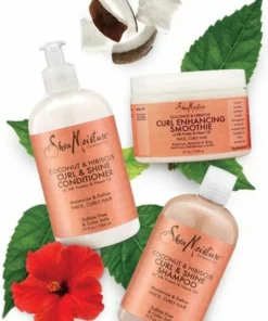 Shea Moisture Coconut & Hibiscus - Shampoo Conditioner & Curl Enhancing Smoothie - Curl & Shine Care Pakket Van 3 -NIVEA Shop 550x735 3