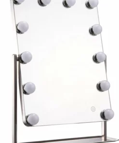 FlinQ Design Hollywood Make-up Spiegel - 360 Graden Kantelbaar - 12 LED-lampjes - Drie Lichtmodi