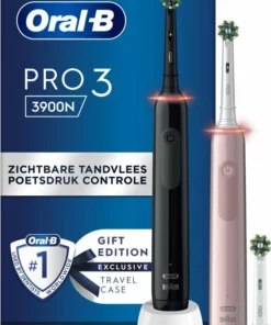 Oral B Oral-B PRO 3 3900 - Elektrische Tandenborstel - Duo Zwart + Roze -NIVEA Shop 550x761