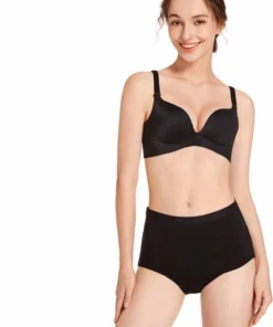 Bamboozy Menstruatie Ondergoed 4-laags Hoge Taille High Waist Corrigerend Maat M 38-40 Zwart Period Underwear Duurzaam Menstrueren Incontinentie Zero Waste Madelief -NIVEA Shop 550x768 2