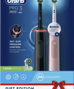 Oral B Oral-B PRO 3 3900 - Elektrische Tandenborstel - Duo Zwart + Roze -NIVEA Shop 550x788